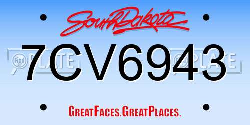 7CV6943 South Dakota License Plate
