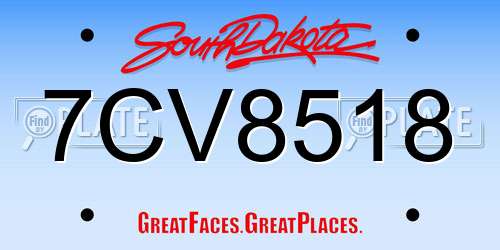 7CV8518 South Dakota License Plate
