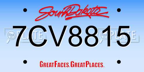 7CV8815 South Dakota License Plate