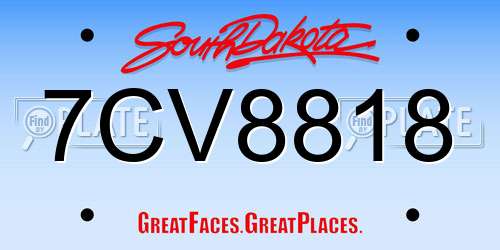 7CV8818 South Dakota License Plate