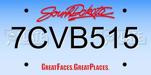 7CVB515 South Dakota License Plate