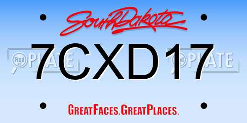 7CXD17 South Dakota License Plate