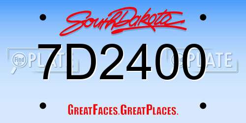 7D2400 South Dakota License Plate