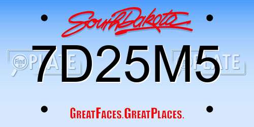7D25M5 South Dakota License Plate