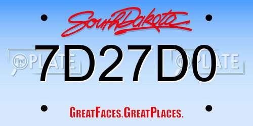 7D27D0 South Dakota License Plate