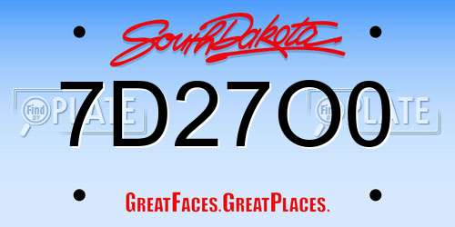 7D27O0 South Dakota License Plate