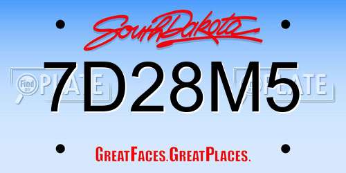 7D28M5 South Dakota License Plate