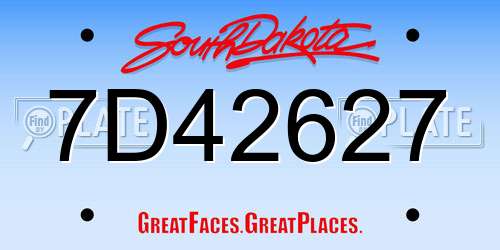 7D42627 South Dakota License Plate