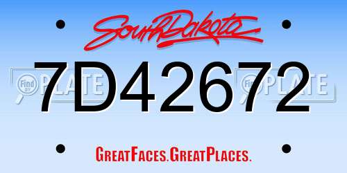 7D42672 South Dakota License Plate