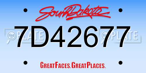 7D42677 South Dakota License Plate