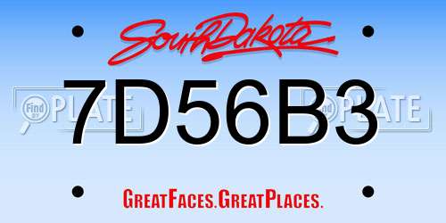 7D56B3 South Dakota License Plate