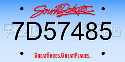 7D57485 South Dakota License Plate
