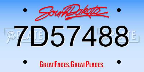 7D57488 South Dakota License Plate