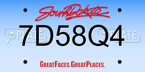 7D58Q4 South Dakota License Plate