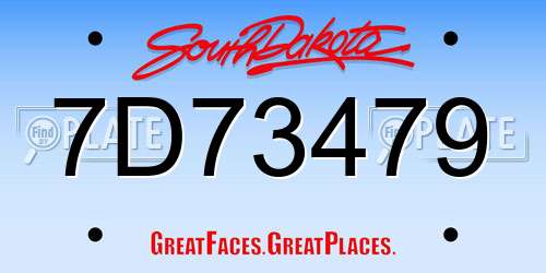 7D73479 South Dakota License Plate