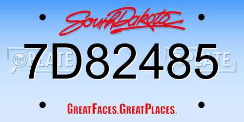 7D82485 South Dakota License Plate