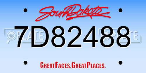 7D82488 South Dakota License Plate