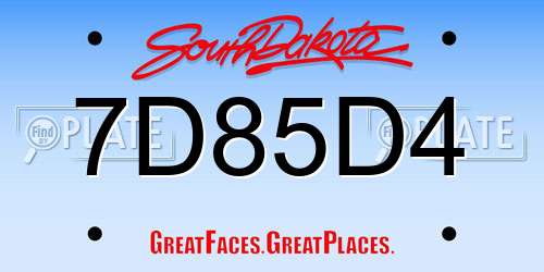 7D85D4 South Dakota License Plate