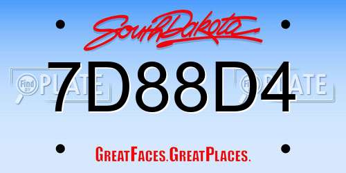 7D88D4 South Dakota License Plate