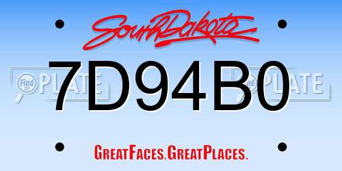 7D94B0 South Dakota License Plate
