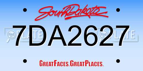 7DA2627 South Dakota License Plate