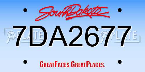 7DA2677 South Dakota License Plate