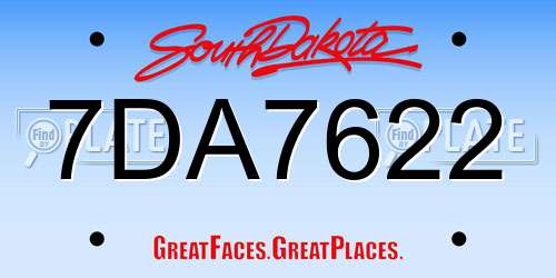 7DA7622 South Dakota License Plate