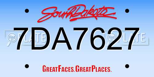 7DA7627 South Dakota License Plate