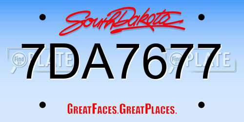 7DA7677 South Dakota License Plate