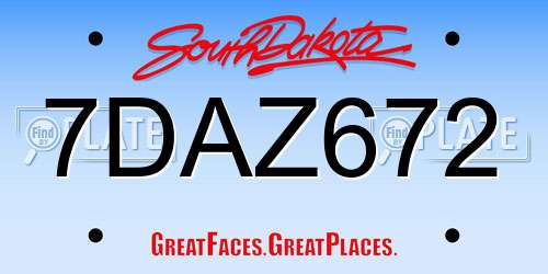 7DAZ672 South Dakota License Plate