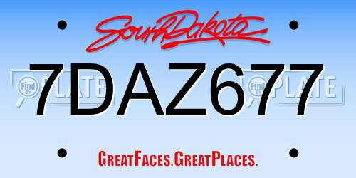 7DAZ677 South Dakota License Plate
