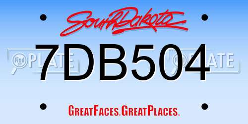 7DB504 South Dakota License Plate