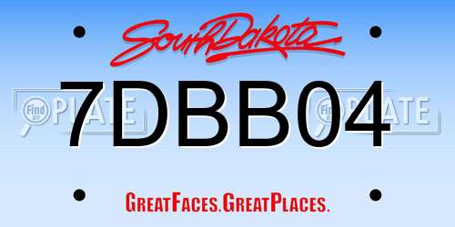 7DBB04 South Dakota License Plate