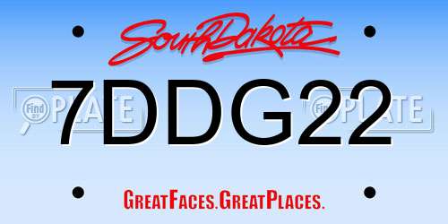 7DDG22 South Dakota License Plate