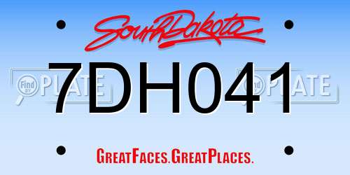 7DH041 South Dakota License Plate