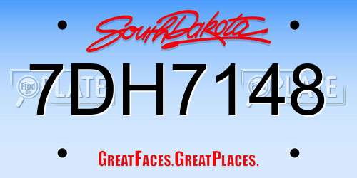 7DH7148 South Dakota License Plate