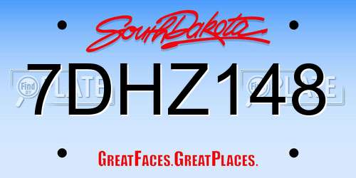 7DHZ148 South Dakota License Plate