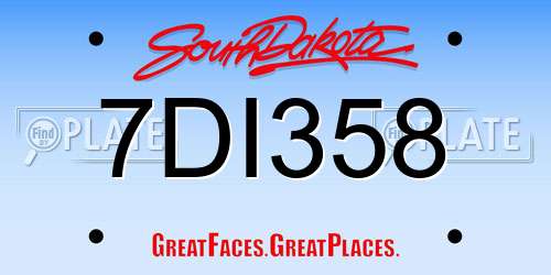 7DI358 South Dakota License Plate