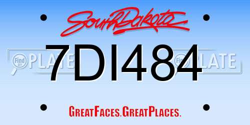 7DI484 South Dakota License Plate