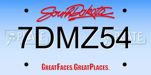 7DMZ54 South Dakota License Plate