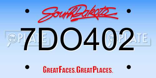 7DO402 South Dakota License Plate
