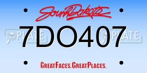 7DO407 South Dakota License Plate