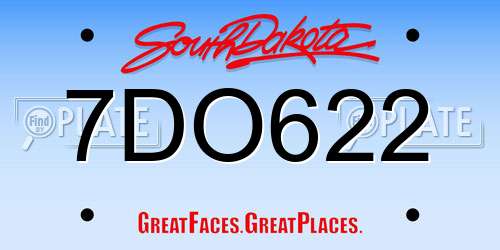 7DO622 South Dakota License Plate