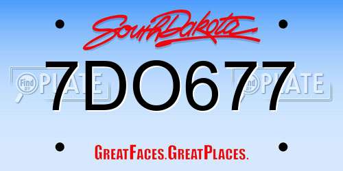 7DO677 South Dakota License Plate