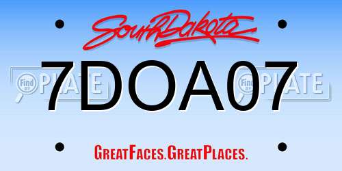 7DOA07 South Dakota License Plate