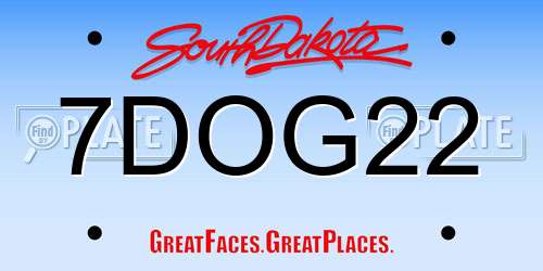 7DOG22 South Dakota License Plate