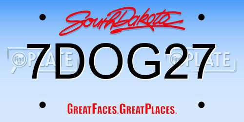 7DOG27 South Dakota License Plate