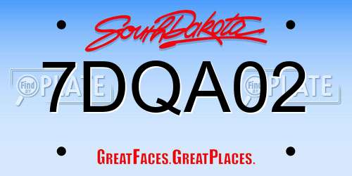7DQA02 South Dakota License Plate