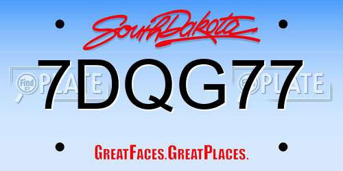 7DQG77 South Dakota License Plate
