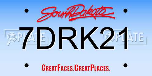7DRK21 South Dakota License Plate